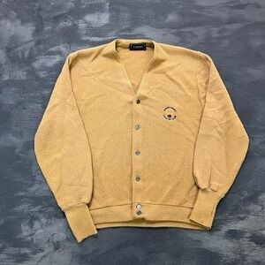 Vintage Army Navy Country Club Cardigan Mens Large Beige 1970s USA